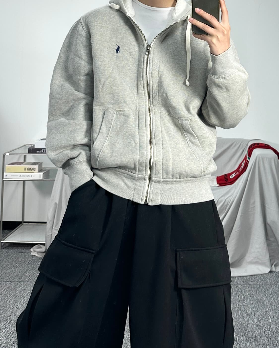 폴로 랄프로렌 그레이 후드집업 L 상품이미지3