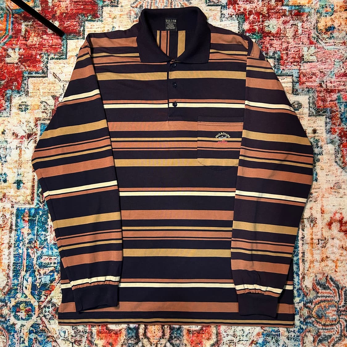 [XL] 폴앤샤크 자수로고 스트라이프 카라티 상품이미지1