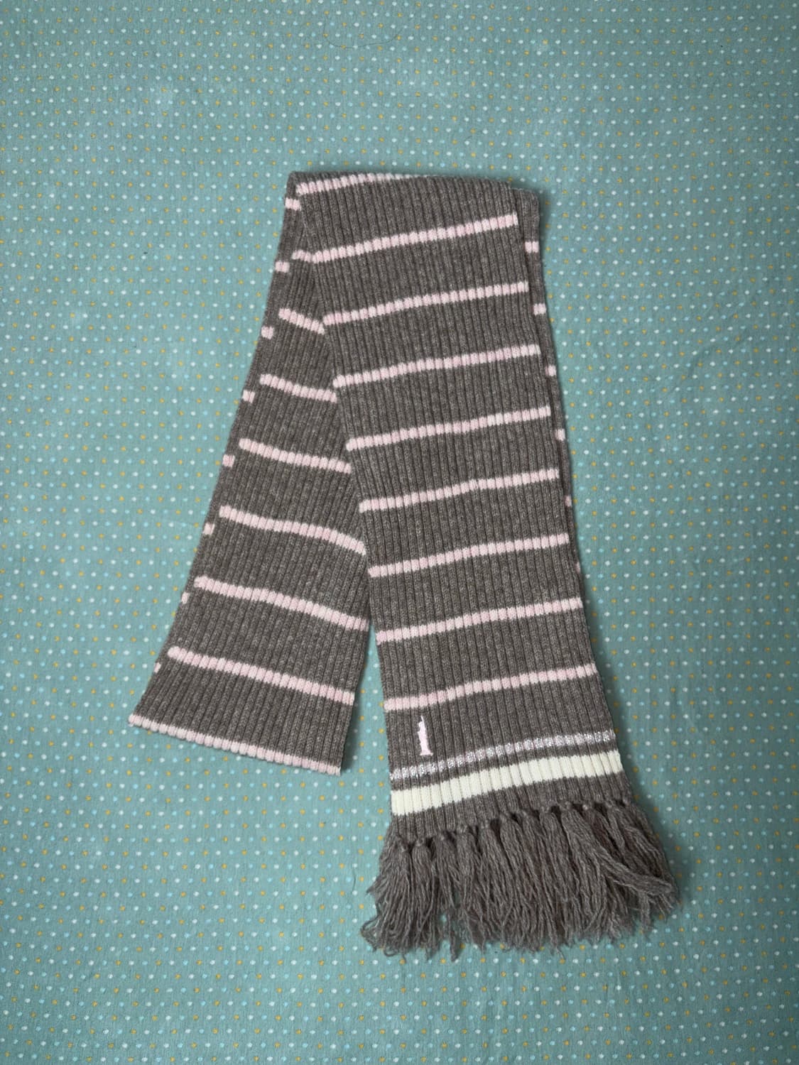 east boy 브라운 핑크 스트라이프 머플러 상품이미지4