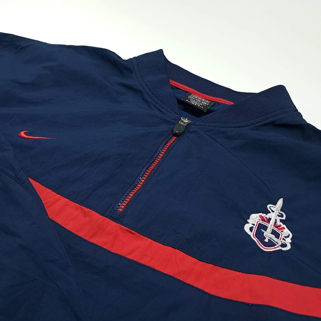 CK145 2XL 나이키 00s 팀 네이비&레드 쉴드자수 바람막이 웜업 상품이미지5
