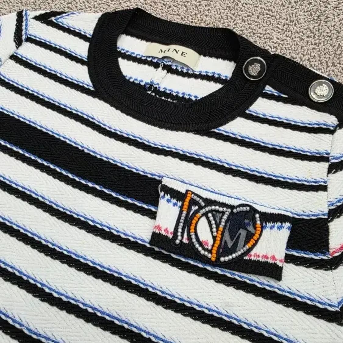 한섬 마인(MINE) 배색 니트 원피스 F 상품이미지5