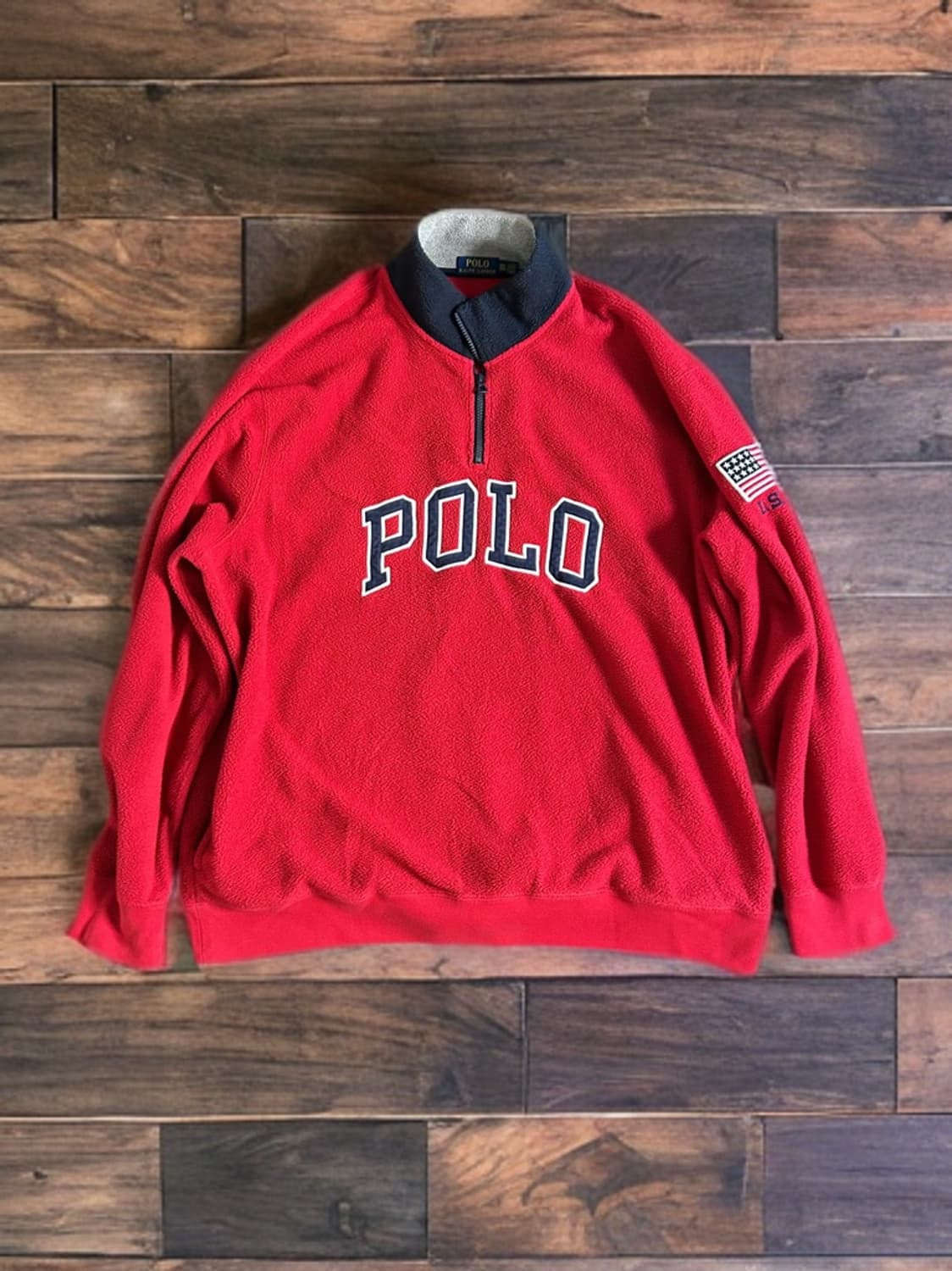 폴로랄프로렌 스펠 아웃 아치 로고 쿼터집 풀오버 플리스 상품이미지1