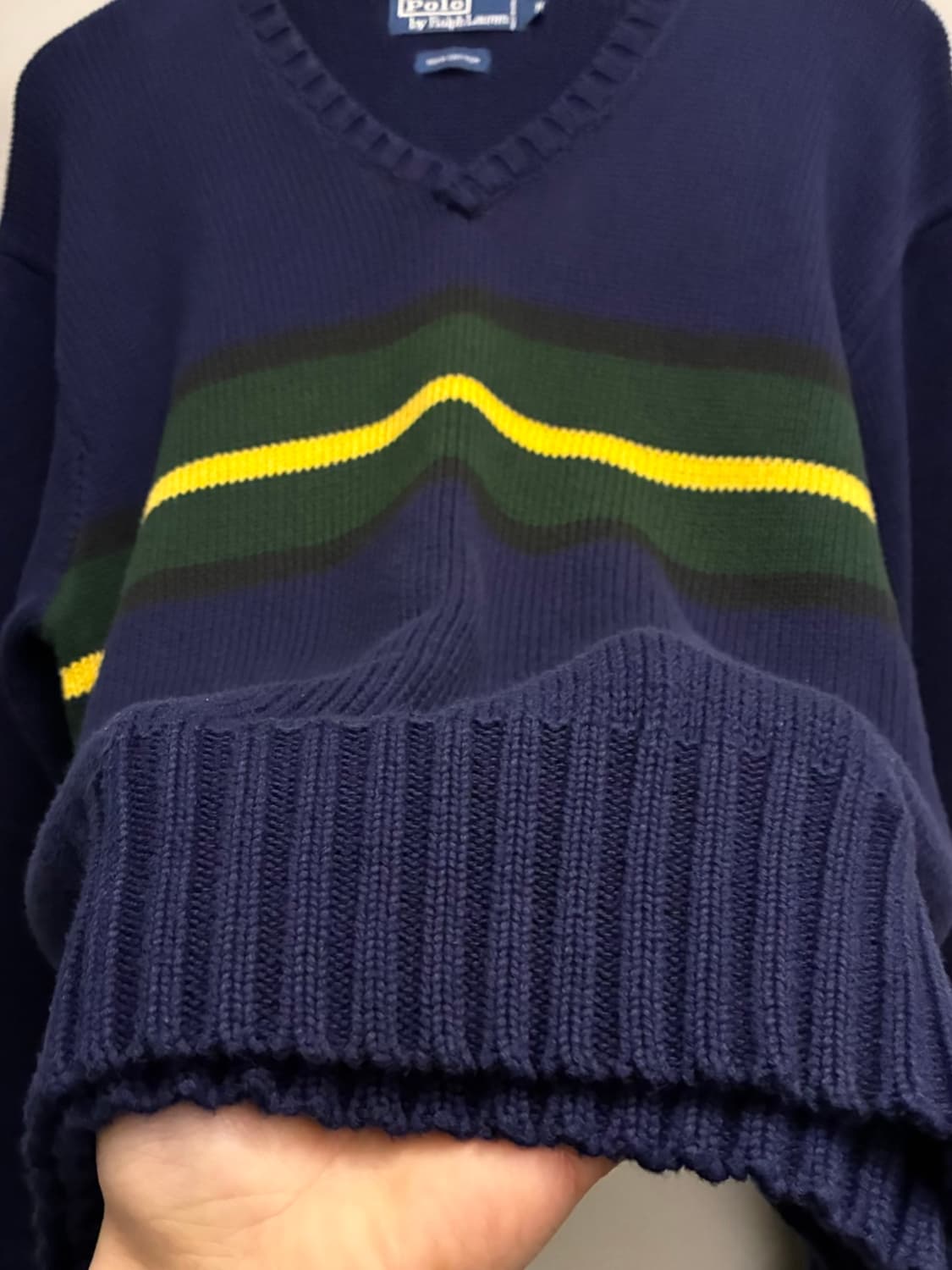 (M/100)POLO 폴로랄프로렌 코튼 V넥 크리켓 니트 스웨터  상품이미지7