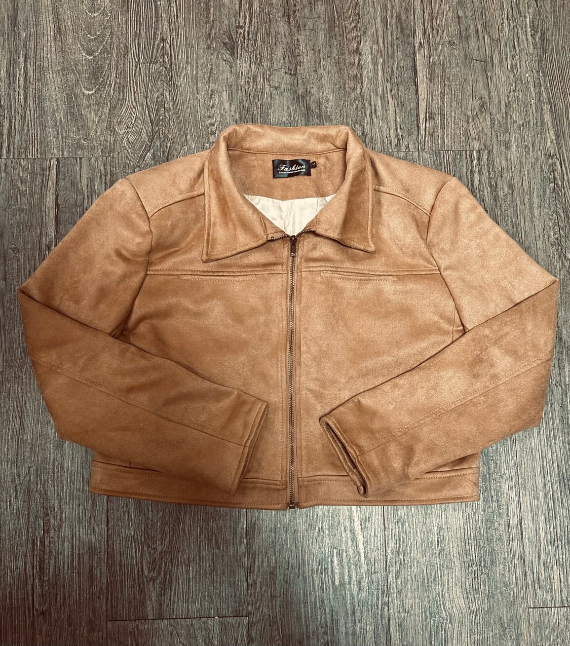 스웨이드 크롭 자켓 카멜(L) 상품이미지1