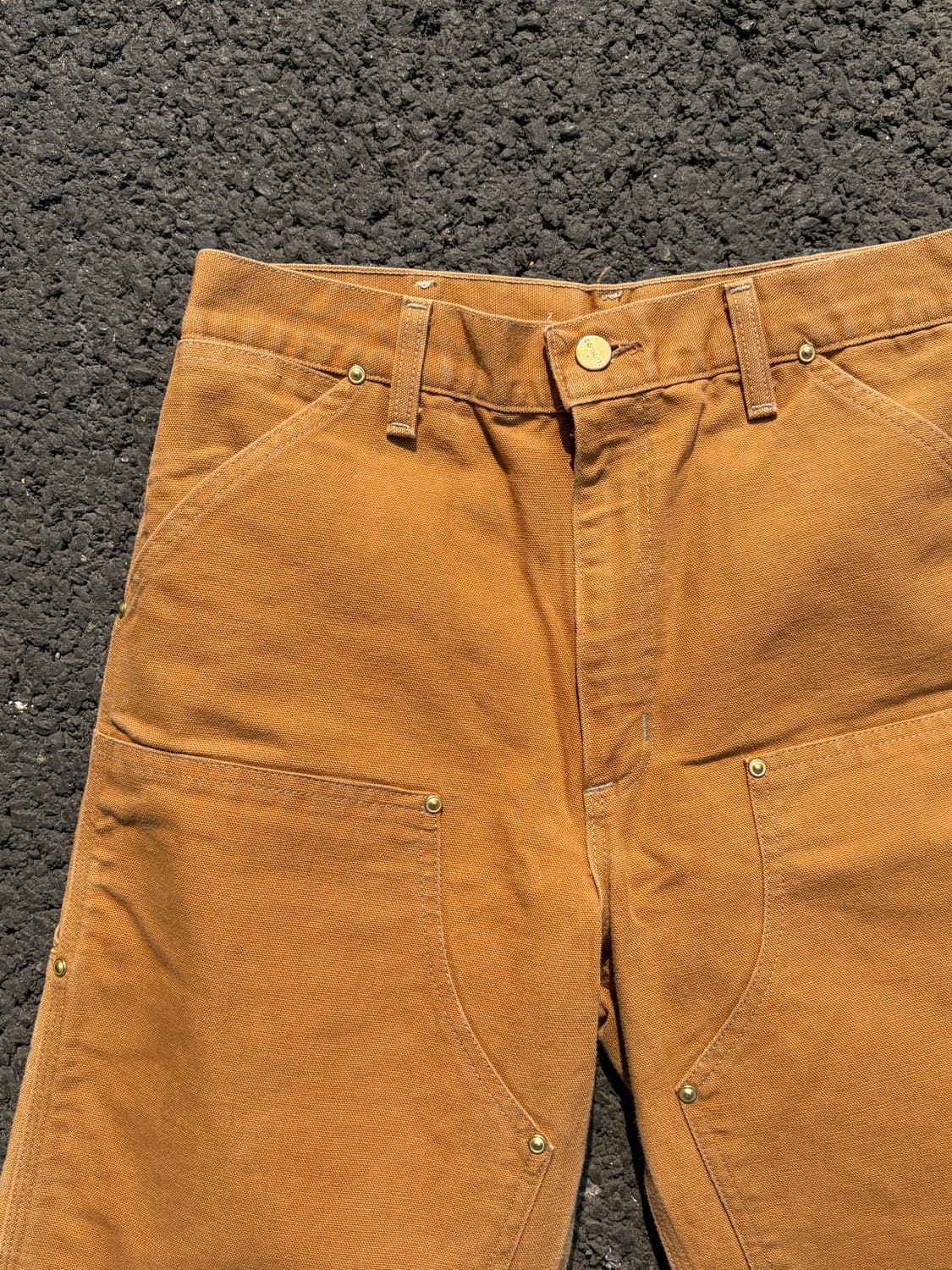 80s-90s 칼하트 더블니 62w 브라운 데드스탁급 상품이미지2