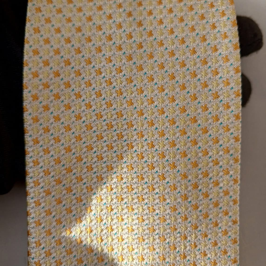 메트로시티 실크 옐로우 미니패턴 슬림넥타이 7.3cm B등급 A19603 상품이미지5