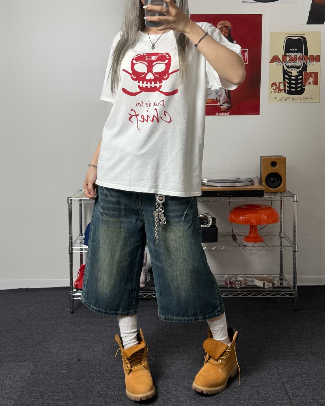 Vintage Chief 스컬 화이트 반팔 티셔츠 상품이미지6