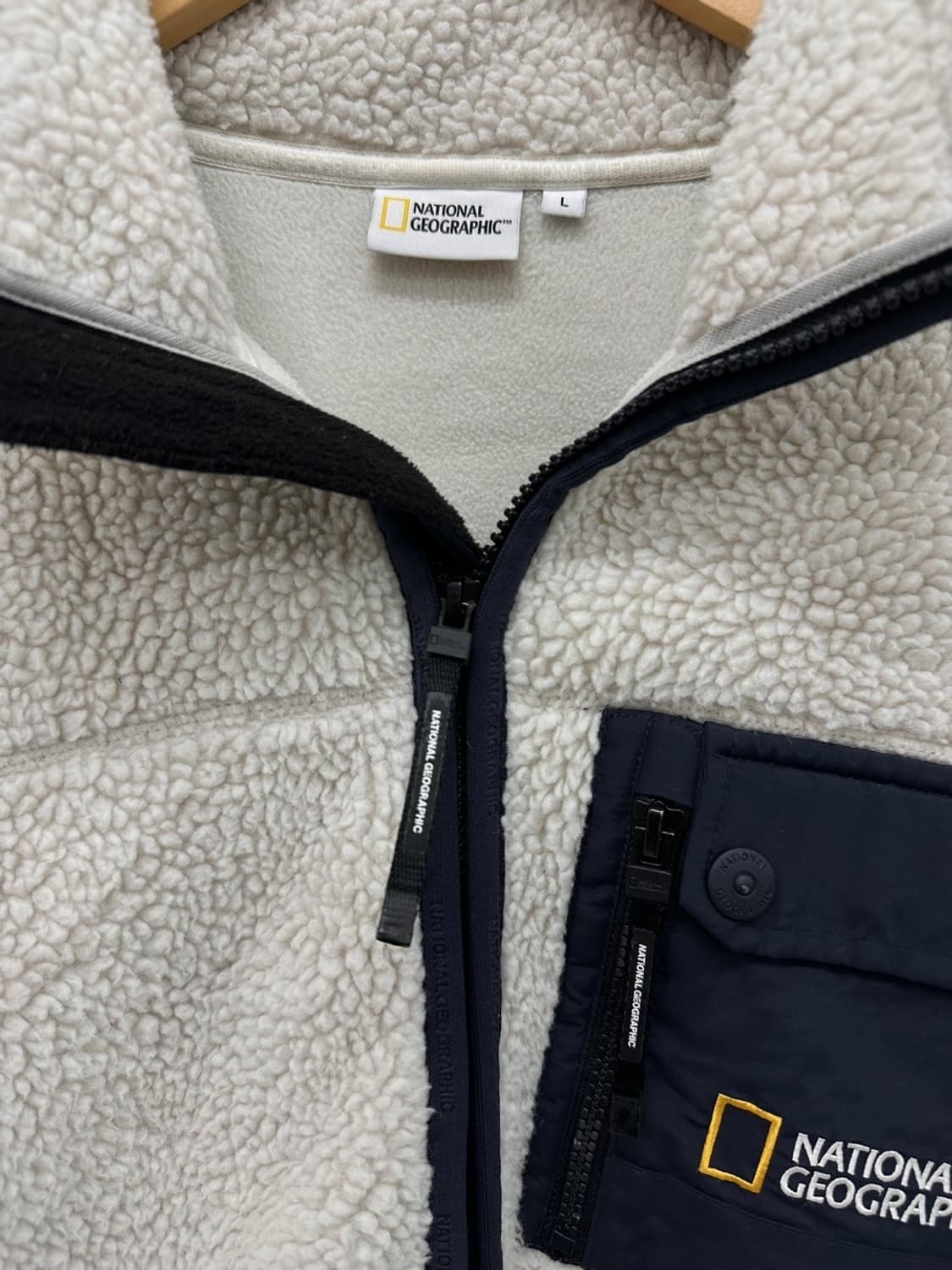 내셔널지오그래픽 뽀글이 기모 후리스 플리스 아이보리 (L) 상품이미지4