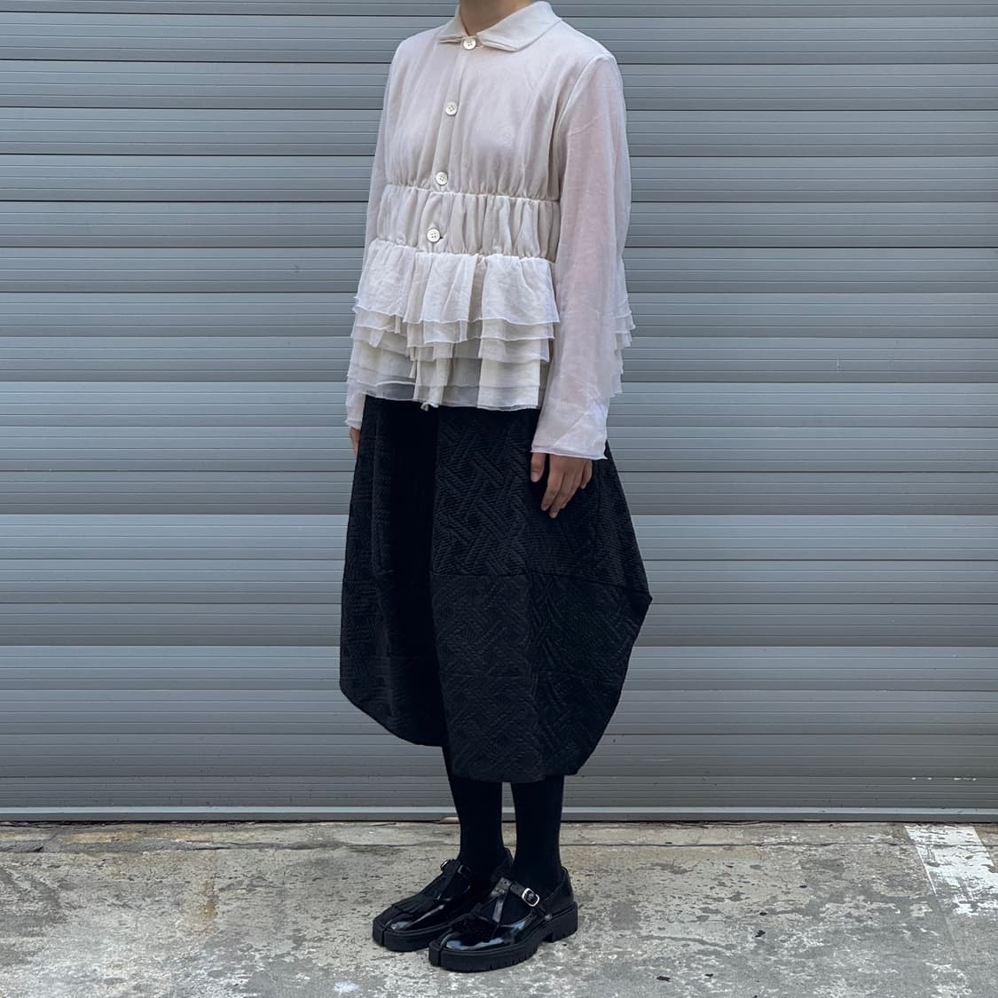 Ruffle Chiffon layered Cardigan 상품이미지9