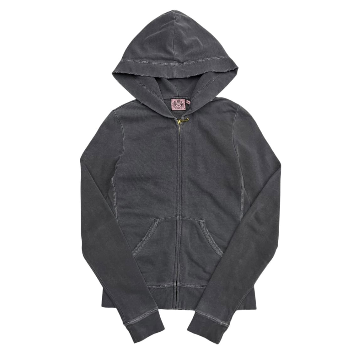 쥬시꾸뛰르 백 큐빅 차콜 후드집업 S 상품이미지3