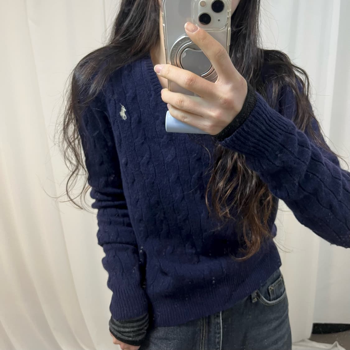 Polo Navy Cable Knit 상품이미지3