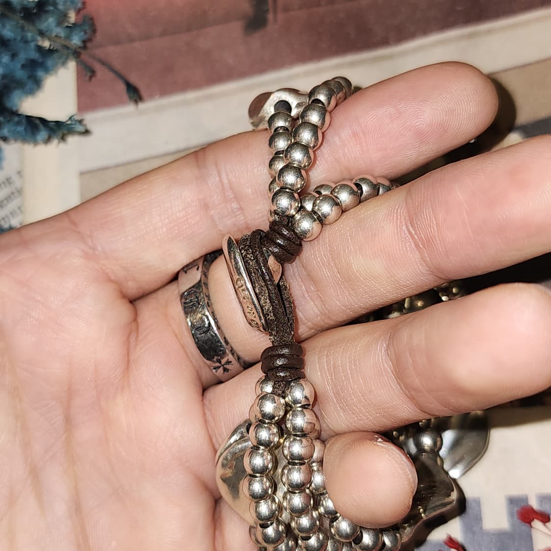 90s 프랑스 빈티지 팔찌 물방울 참 실버 비즈 팔찌 빈티지 팔찌 상품이미지8
