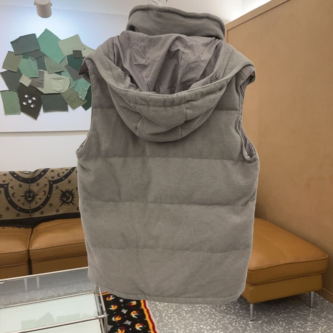 단톤 빈티지 폭닥 여리 울 후드 패딩 조끼 40 C07266 상품이미지4