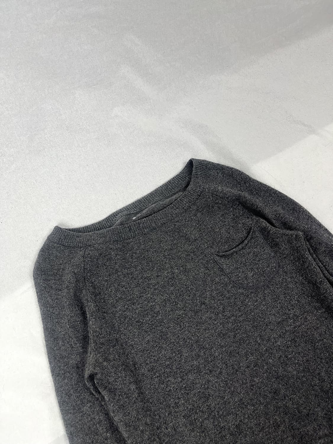 100% Cashmere 회색 포켓 니트 상품이미지2