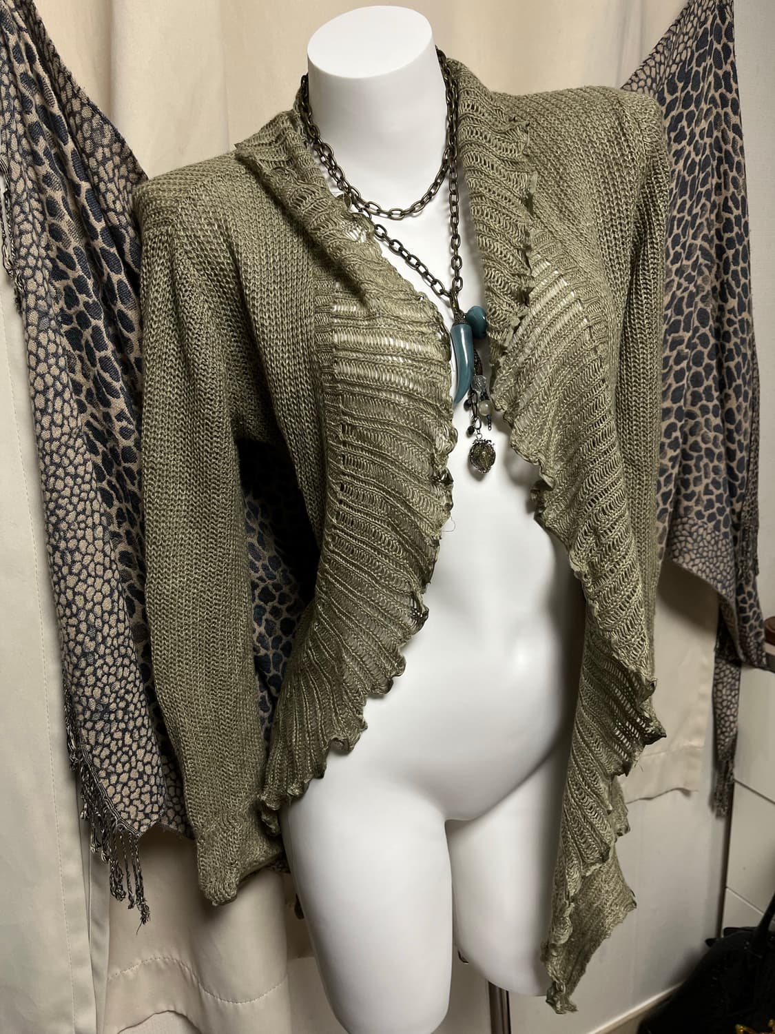 빈티지 폴로 올리브 니트 가디건  상품이미지1