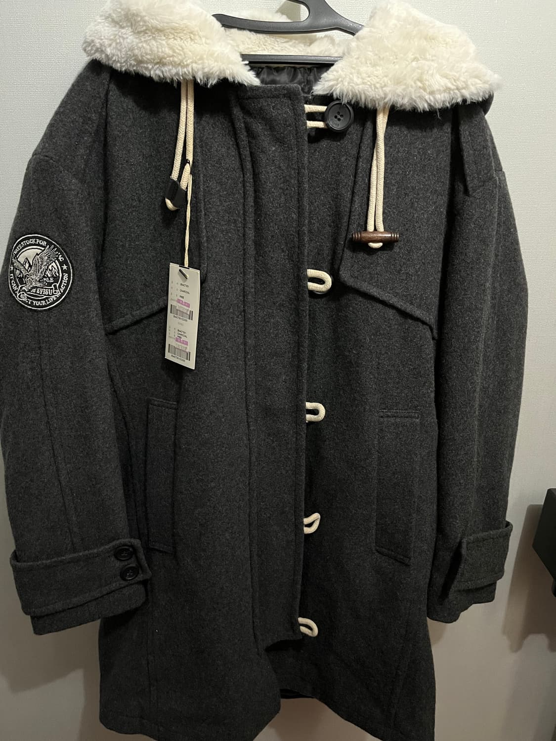 에비수 보아 후드 방모 더플 코트 95 상품이미지1