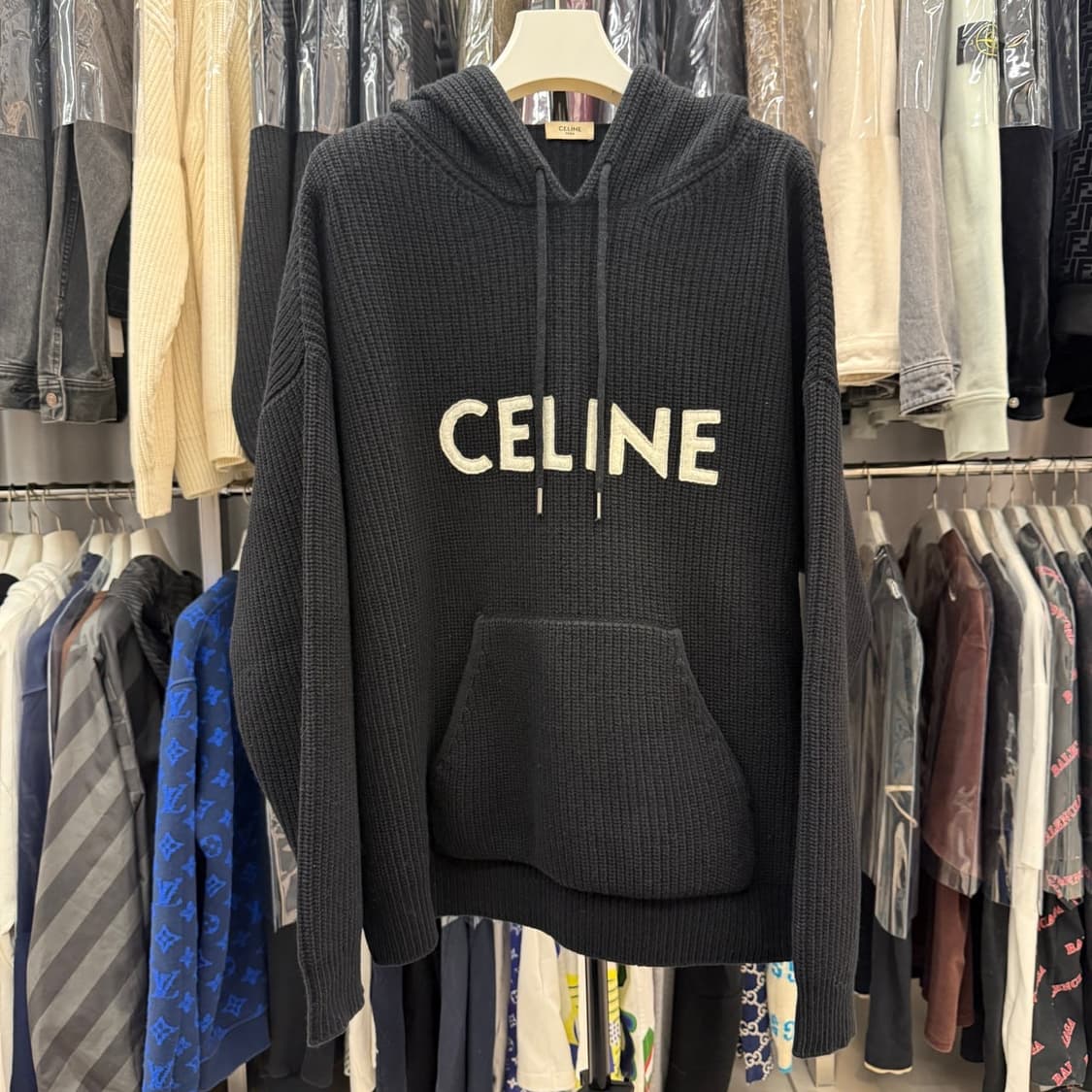 [리오브전포점] 셀린느 리브드 니트 후드 상품이미지1