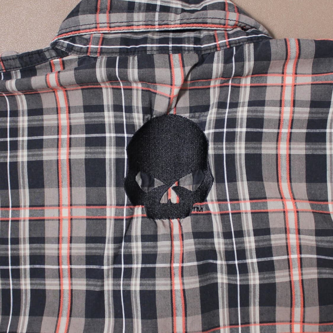 Harley-Davidson 체크 해골 반팔 셔츠 상품이미지4