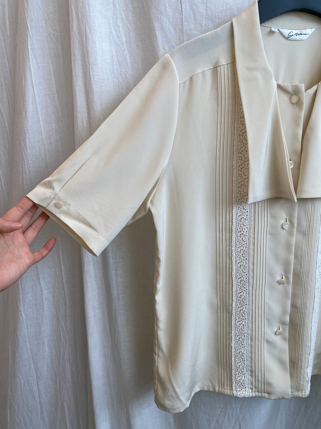 베이지 반팔 블라우스(M-L) 상품이미지8