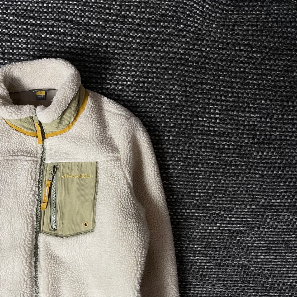 에디바우어 아이보리 뽀글이 롱 플리스 자켓 L 상품이미지3