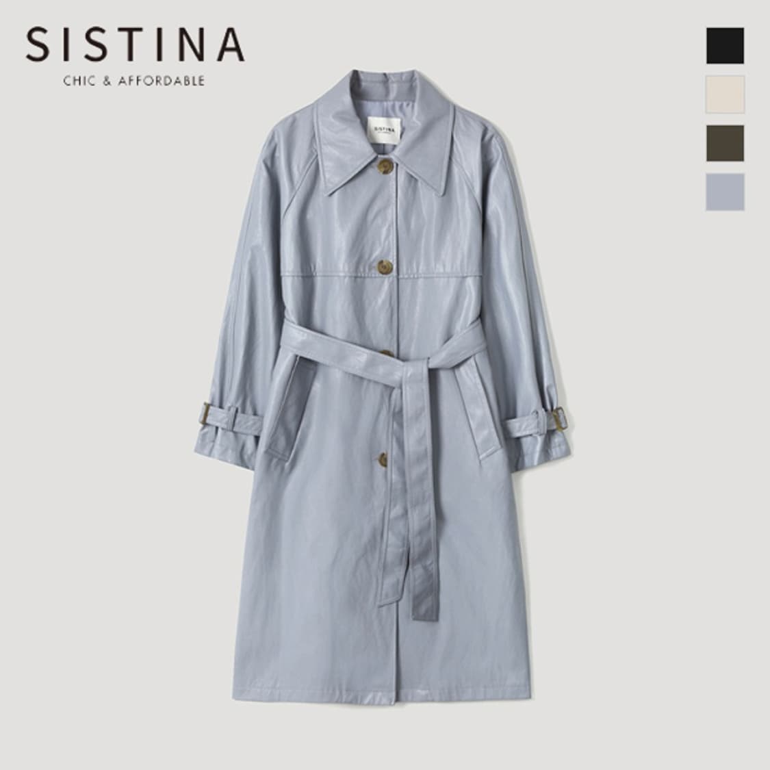 시스티나 레더 트렌치코트  상품이미지1