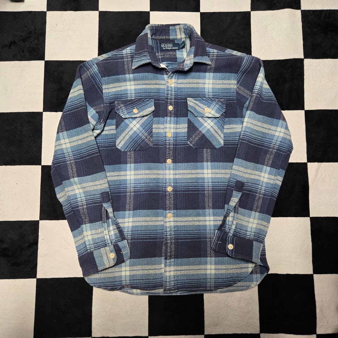 S 폴로랄프로렌 플란넬 헤비웨이트 워크 셔츠 블루 상품이미지1