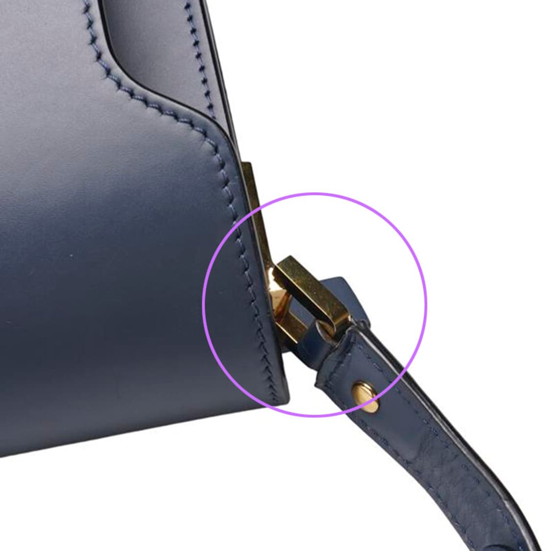 (중고) 마르니 네이비 카프스킨 트렁크 미듐 숄더백 상품이미지10