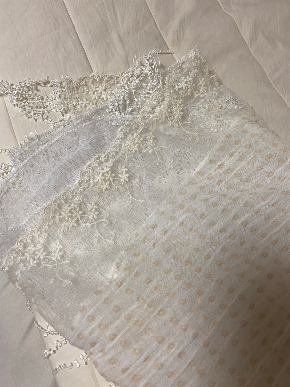 플라워 도트 레이스 스카프 상품이미지10