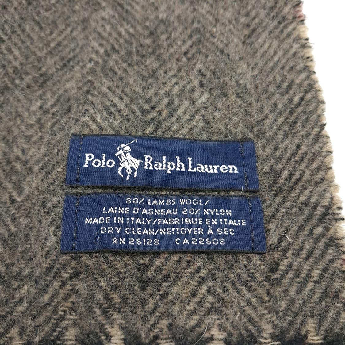 MX187 폴로 랄프로렌 체크 헤링본 램스울 양면 목도리 머플러 상품이미지6