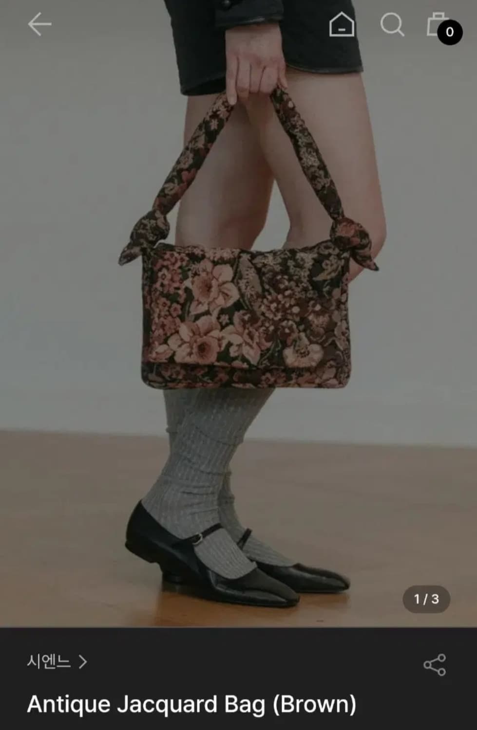 시엔느 빈티지 자카드 플라워 백 상품이미지1