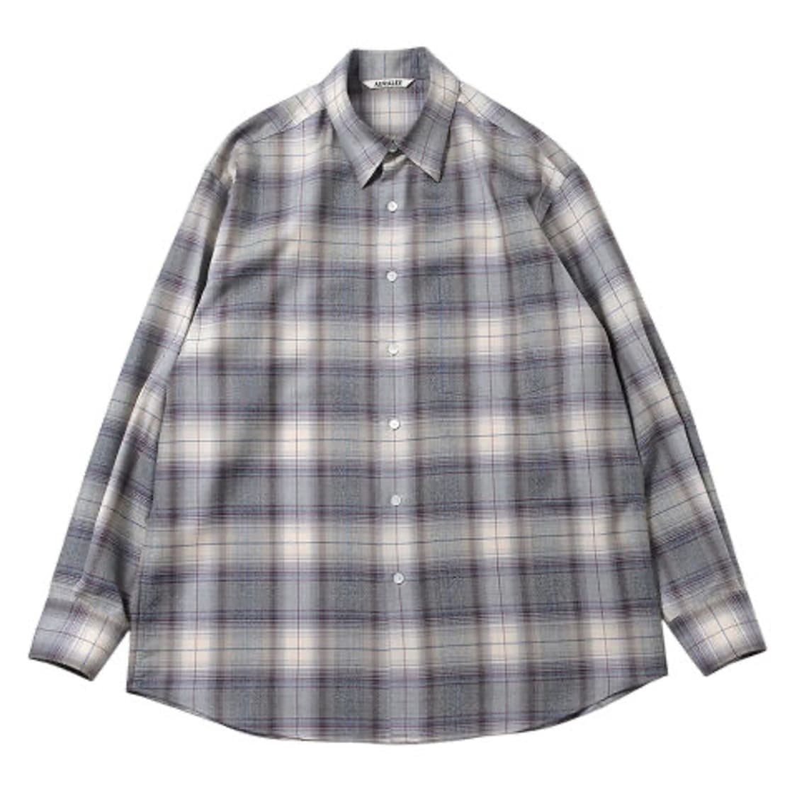 오라리 23aw 체크셔츠 그레이 상품이미지1