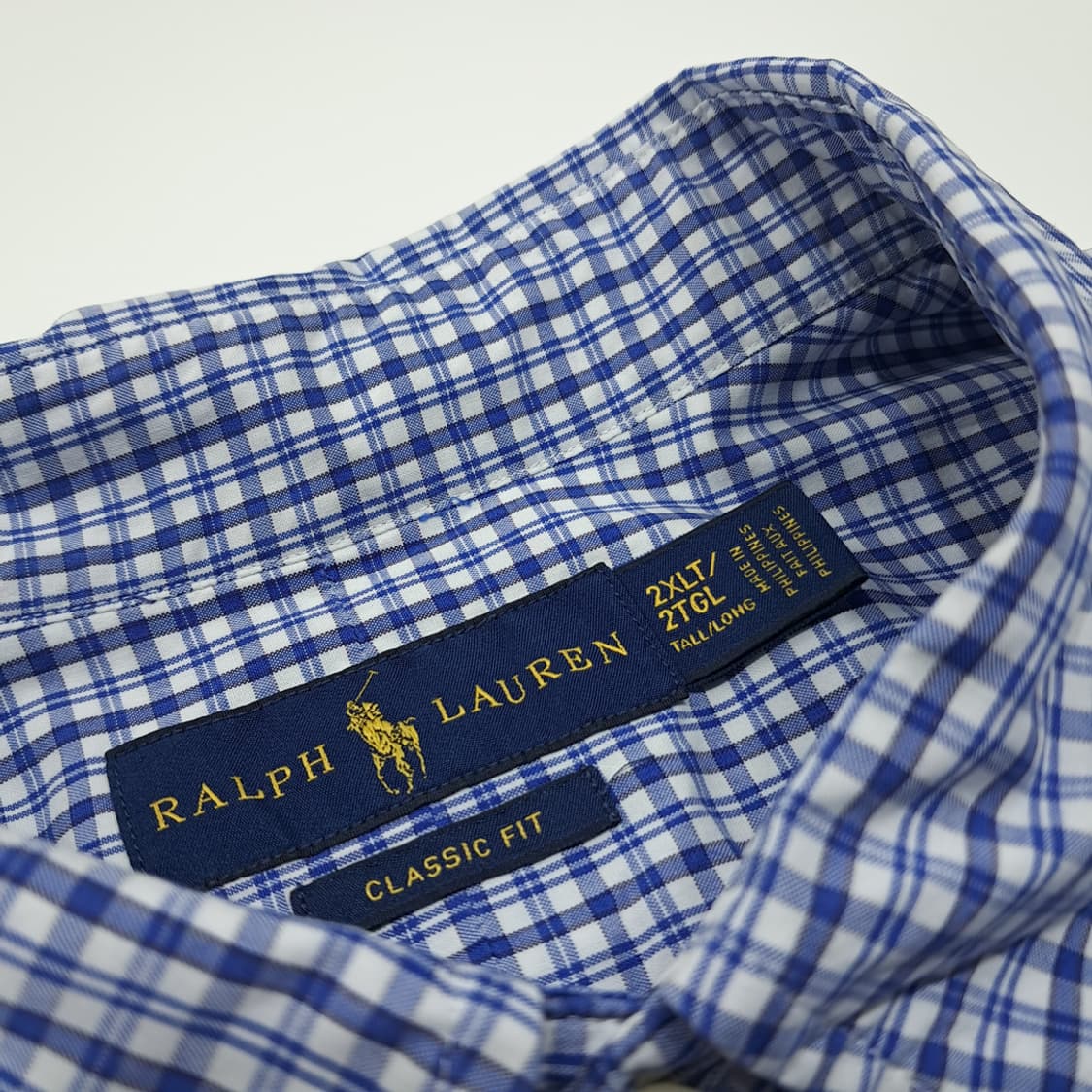 CL254 2XLT 폴로 00s 코튼 스몰 타탄체크 버튼다운 셔츠 남방 상품이미지3