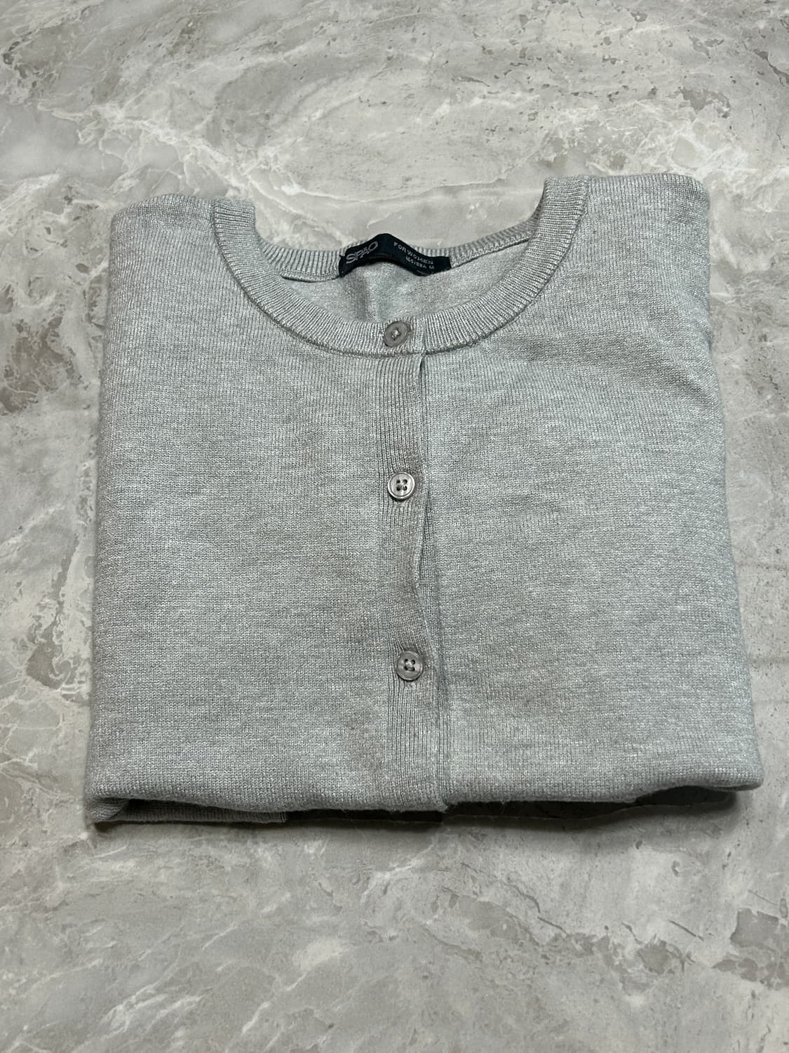 스파오 소프트얀 여성 라운드넥 가디건 M(090) 회색 상품이미지3