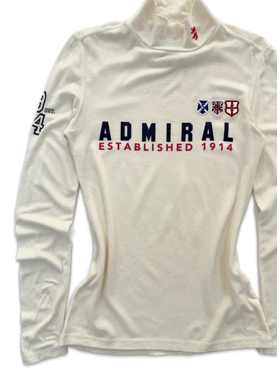 빈티지 Admiral 아이보리 로고 자수 긴팔티 상품이미지2