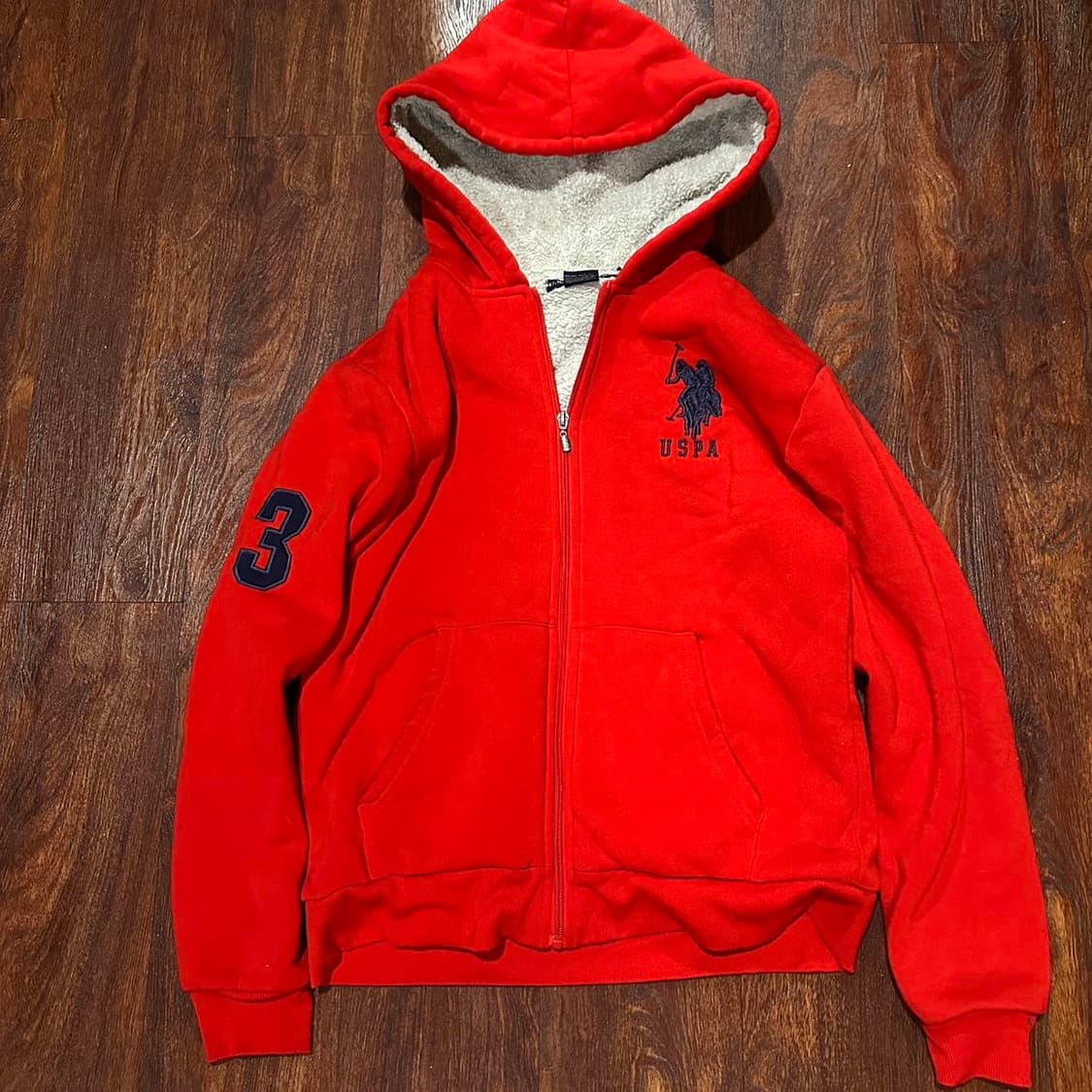 U.S. 폴로 어센 빅포니 셰르파 라인 풀 집 후디 상품이미지1