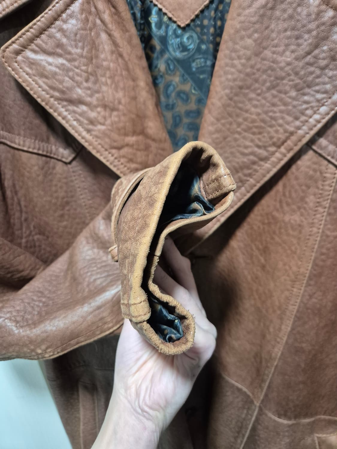 MEKKA 빈티지 브라운 가죽 코트 상품이미지8