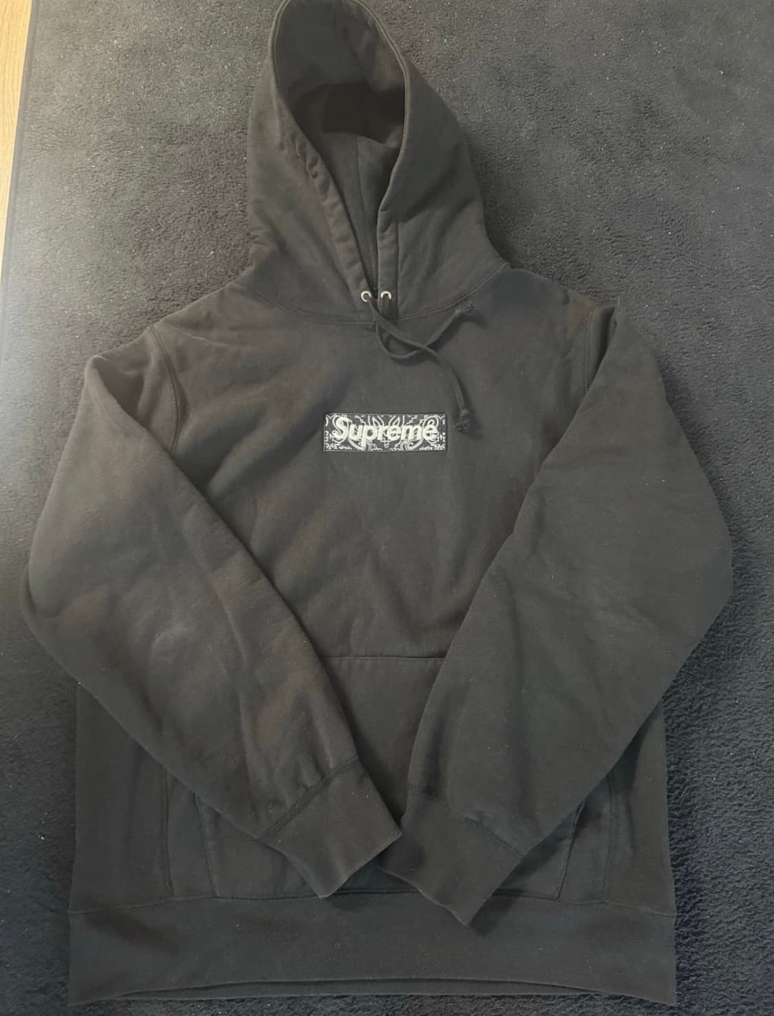 슈프림 반다나 박스로고 후드 블랙 L 상품이미지1