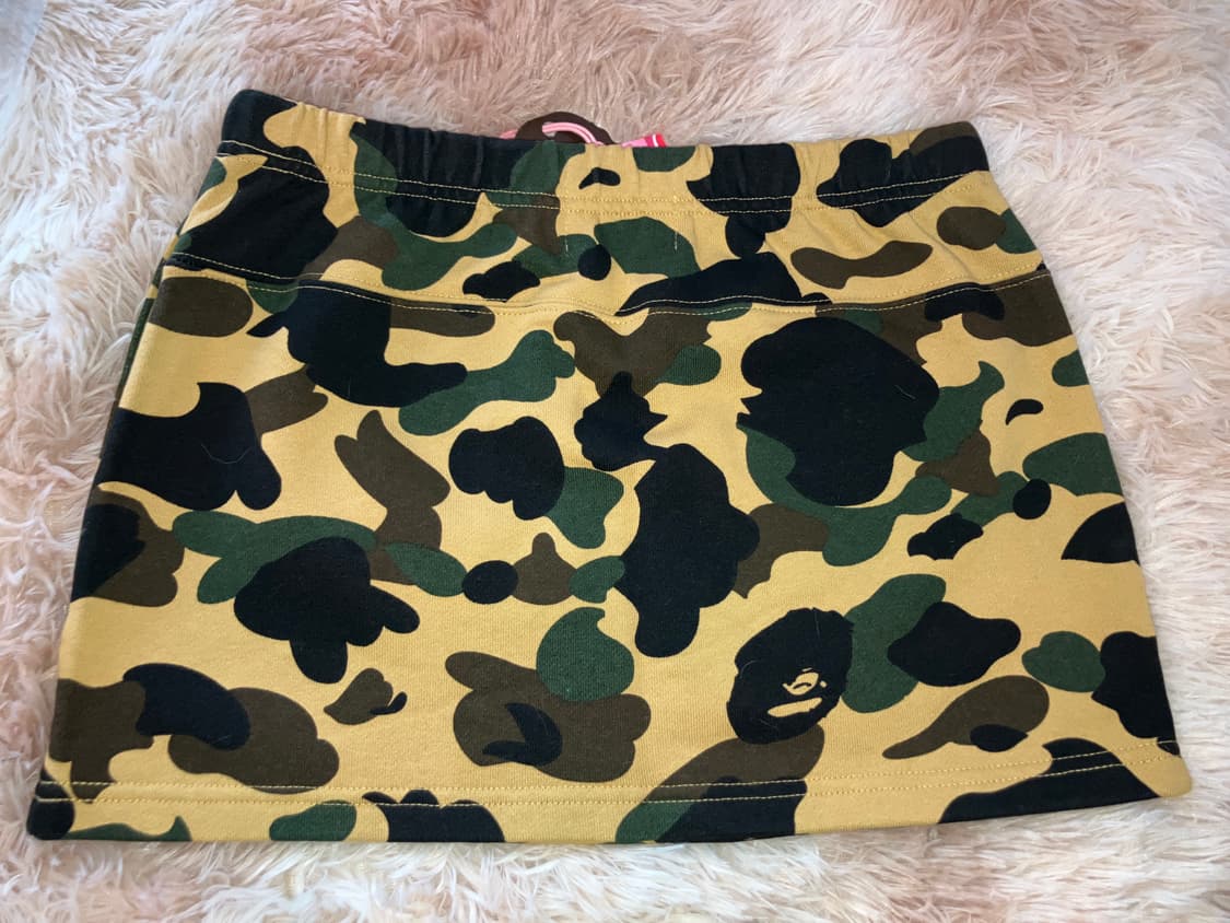 베이프 카모 스웻 스커트 옐로우 S,M 사이즈 상품이미지2