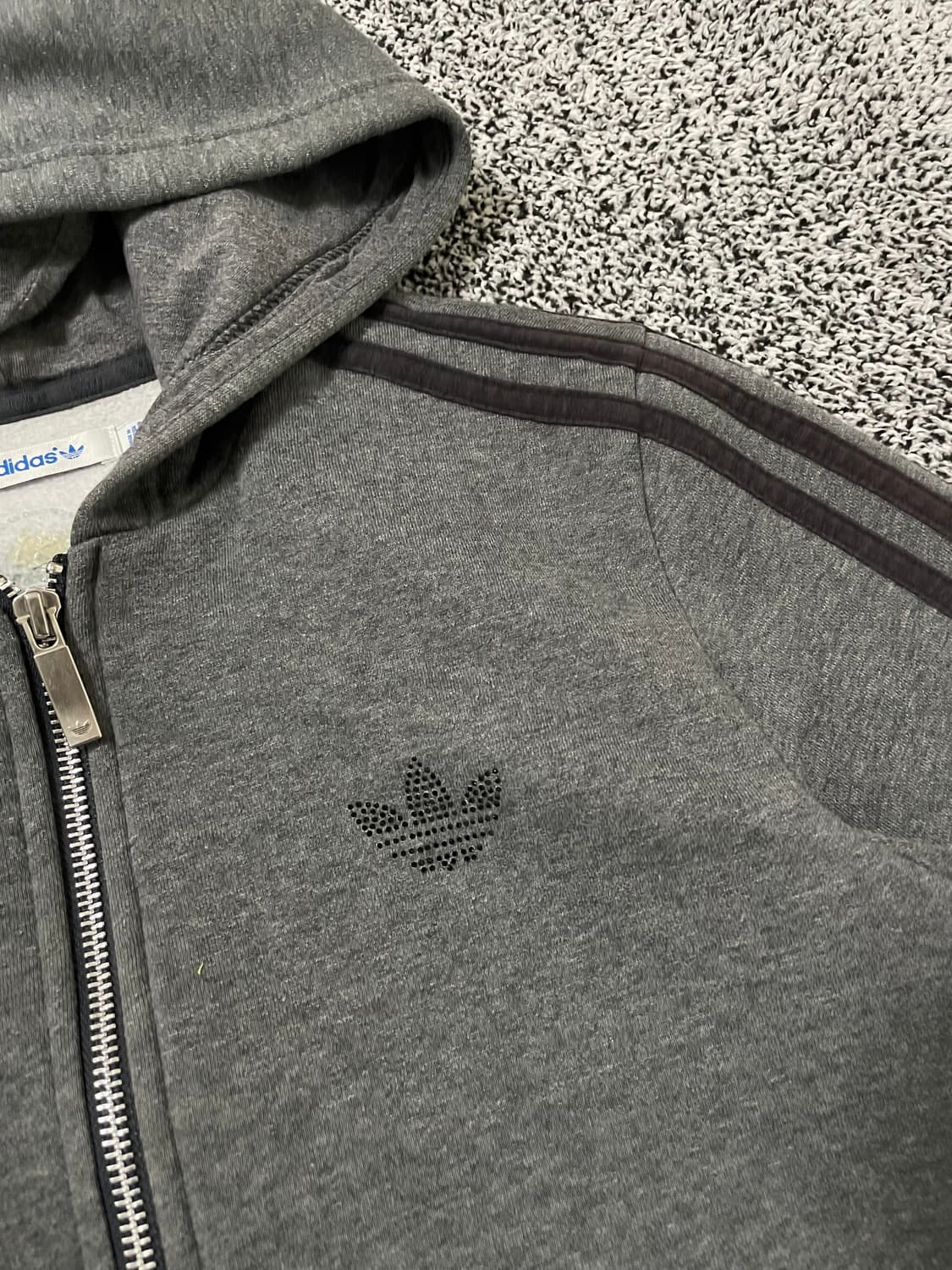 빈티지9. 아디다스 스터드 큐빅 트레포일 후드티셔츠 기모 Y2K 핀터깔 상품이미지2