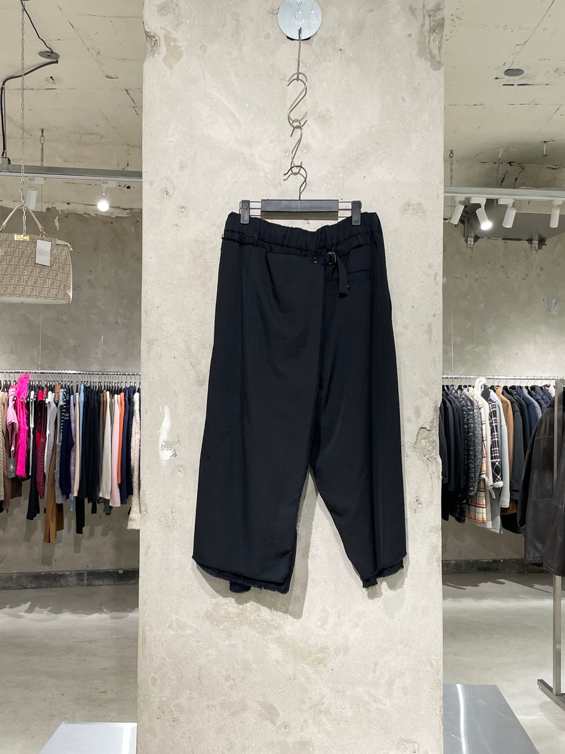 요지 야마모토 뿌르 옴므 15A/W 블랙 레이어드 랩 울 팬츠 상품이미지6