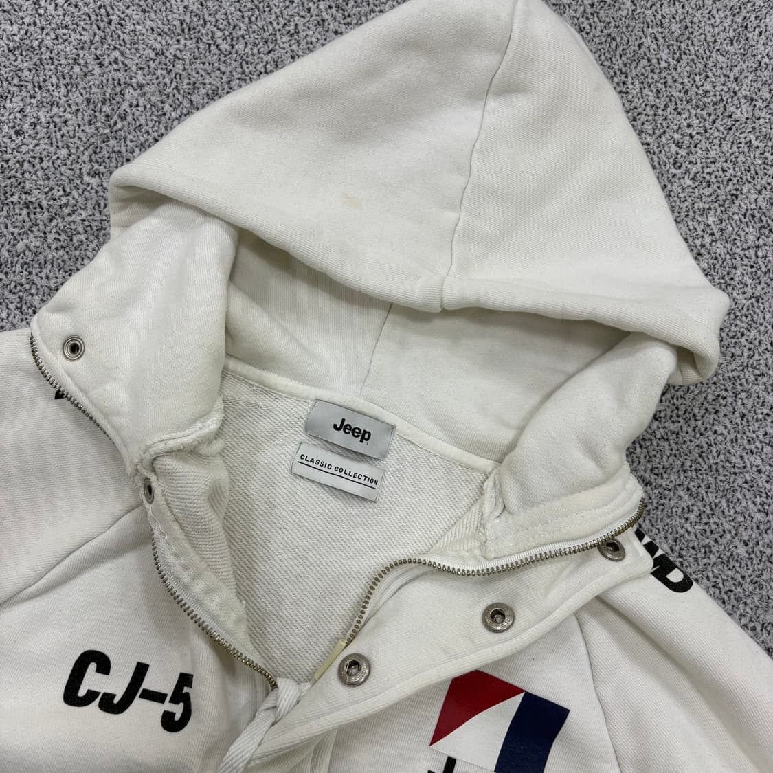 90 지프 남성 CJ-5 후드티 화이트 0319J 상품이미지2
