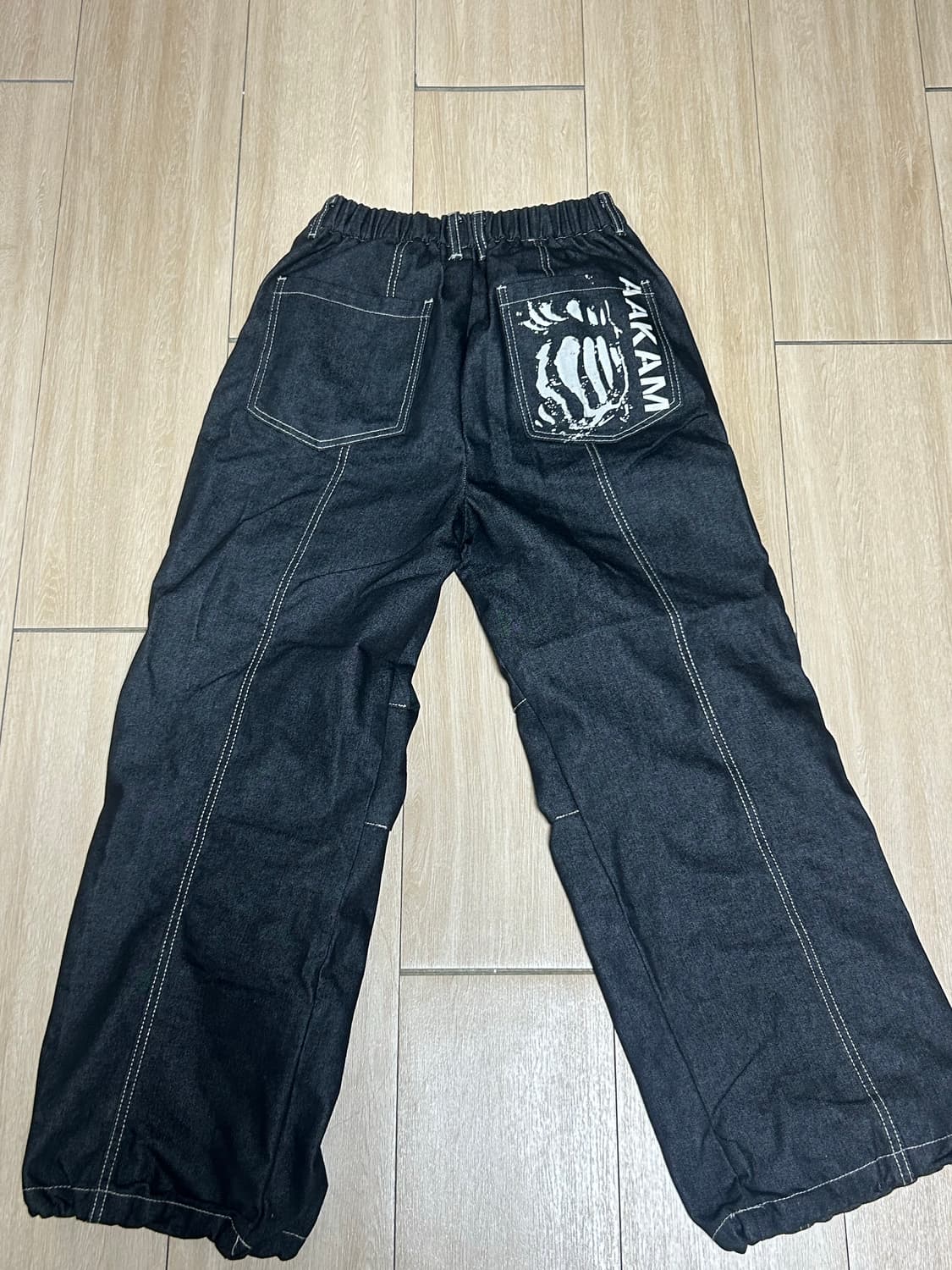 [사이즈1] 아캄 Knee Pin-tuck Printed Denim 상품이미지3