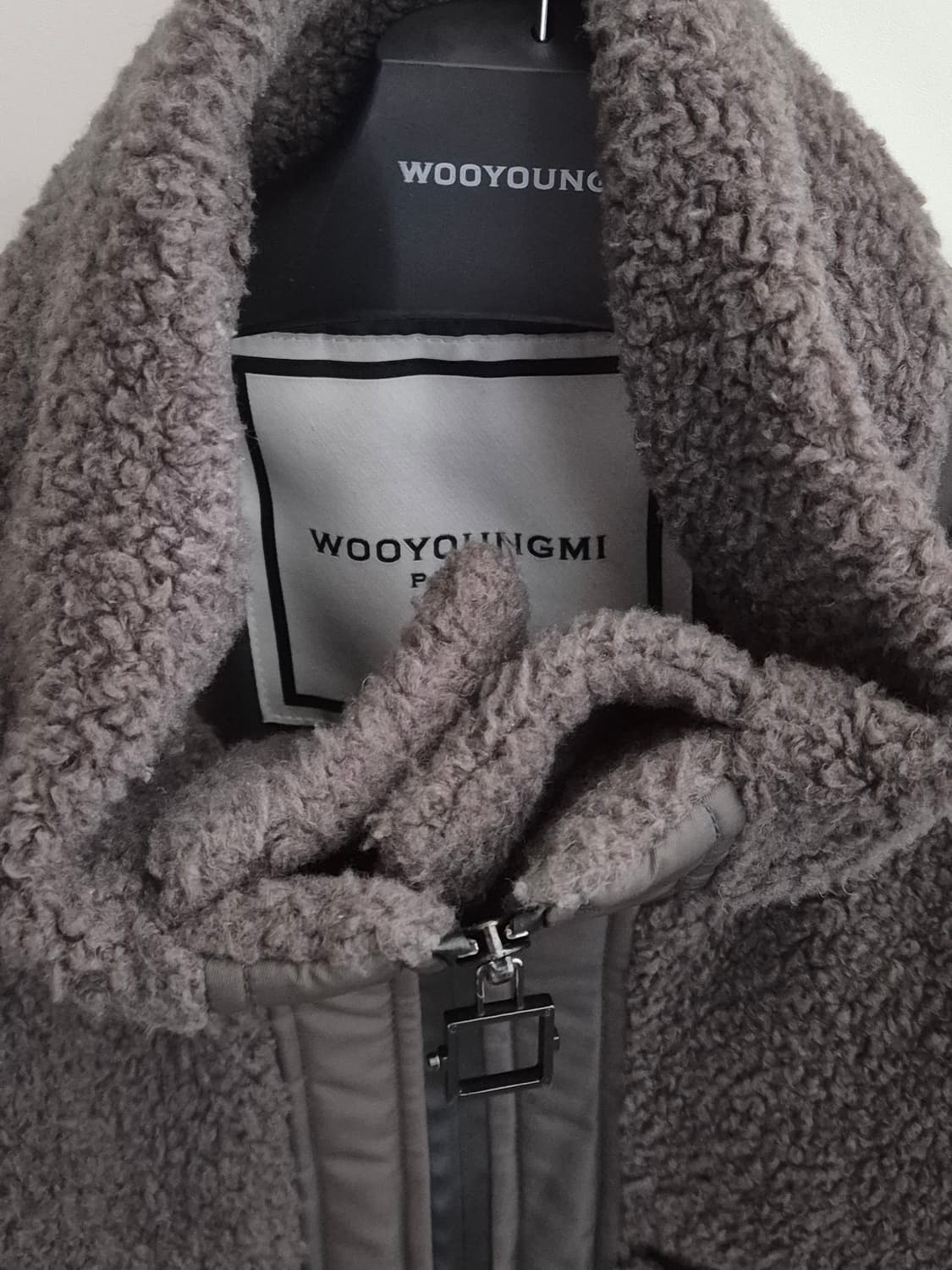 우영미 그레이 부클 하이넥 후리스 자켓 48 급처 상품이미지2