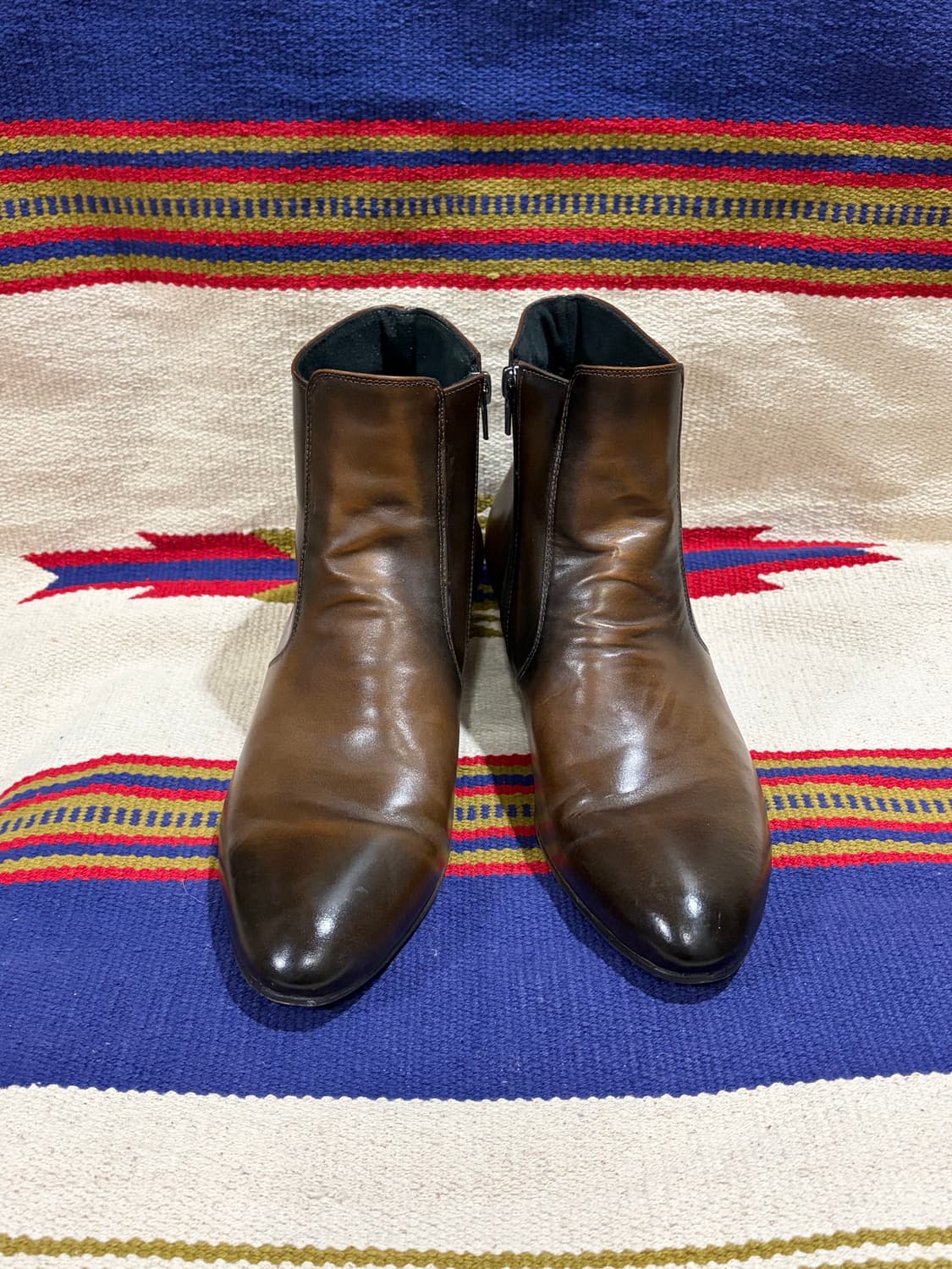 Western side zip brown boots / 웨스턴 가죽 부츠 상품이미지3