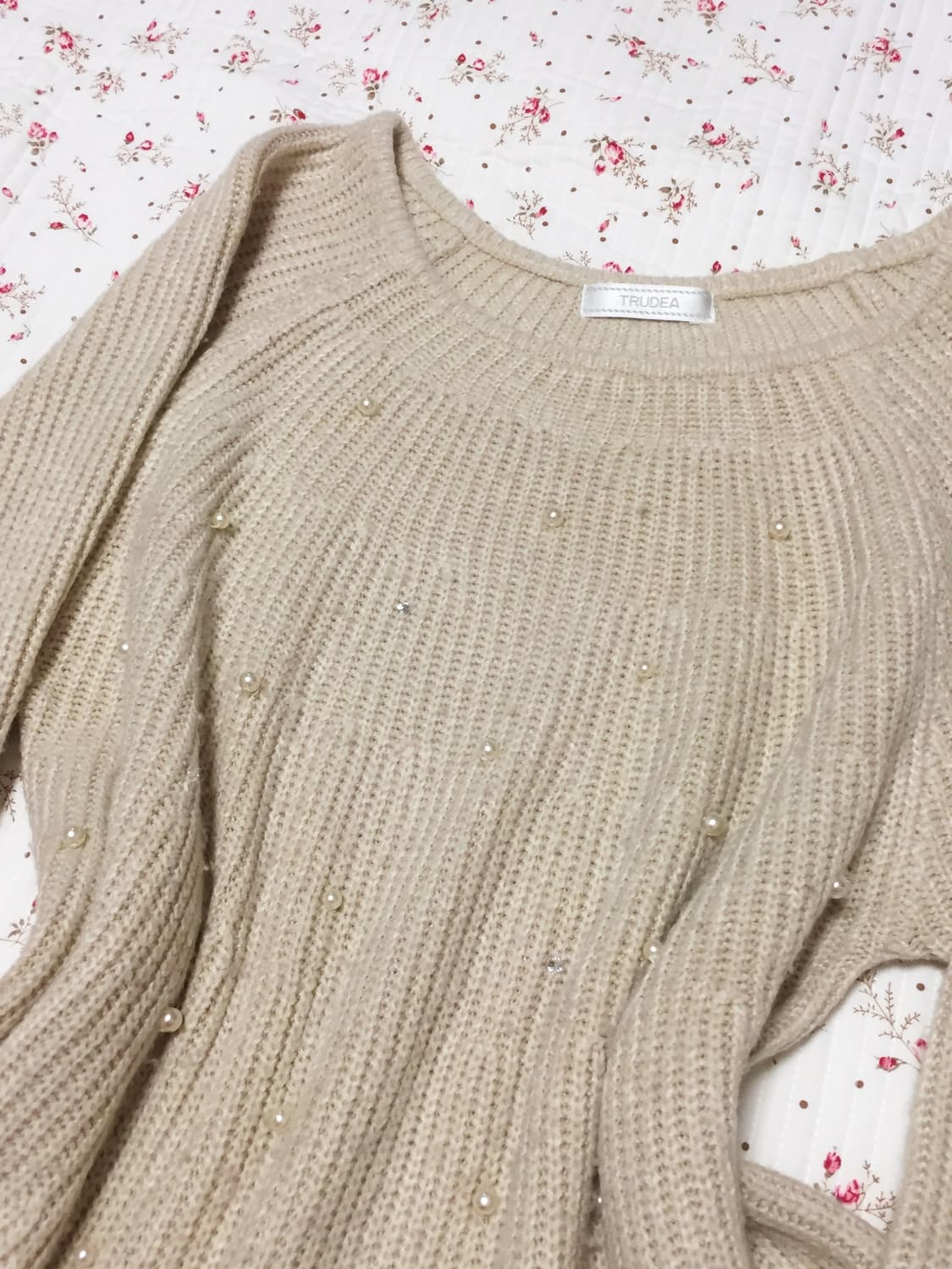 빈티지 베이지 큐빅 니트 상품이미지3