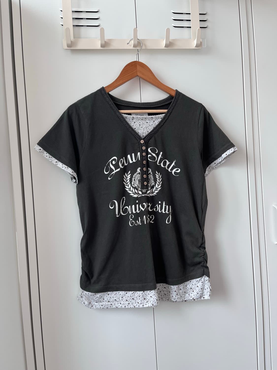 Vintage 잔꽃 레이어드 반팔티셔츠 상품이미지3