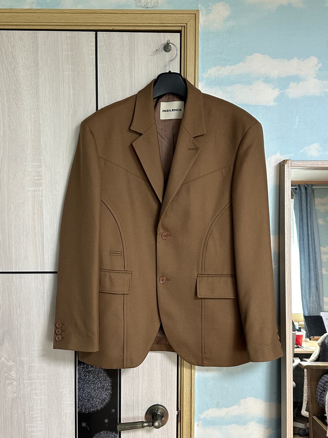 (L) 인사일런스 커브드 라인 울 블레이저 MOCHA 상품이미지2