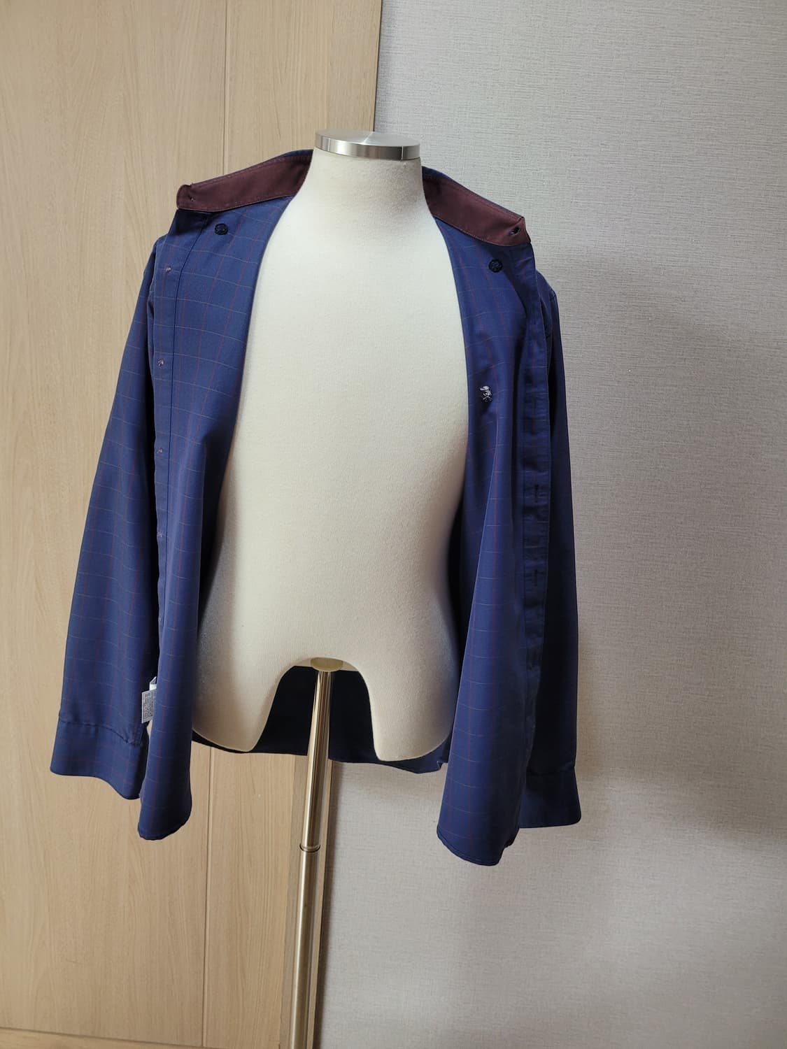 웅가로 Ungaro 남자 체크 드레스 셔츠 105 딥블루 상품이미지7