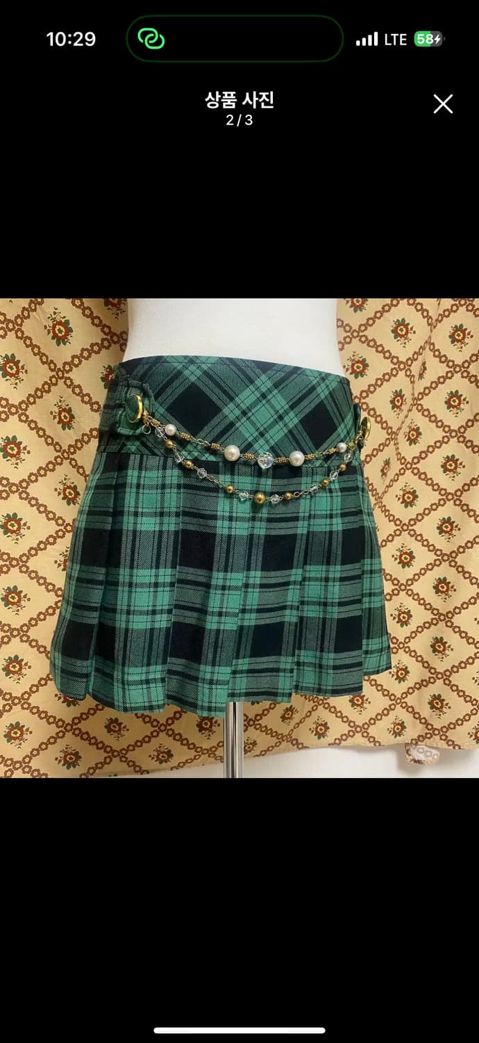 Y2K 체크 체인 스커트 상품이미지2