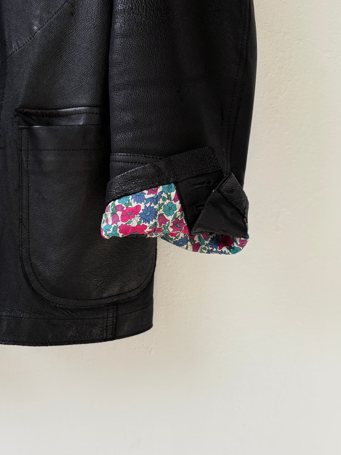 준야와타나베 하이넥 레더 블레이저 상품이미지6